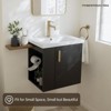 phiestina 20 Inch Pre-Assembled Floating Bathroom Vanity, Wall-Mounted Black Cabinet with Ceramic Sink, Soft-Close Door, Left Side Storage, No Faucet - 4 of 4