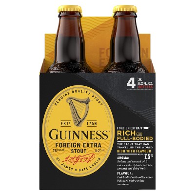 Guinness Foreign Extra Stout Beer - 4pk/11.2 fl oz Bottles