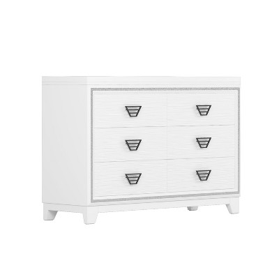 NicBex 47.20"L Metal Handles Elegant Dresser for Bedroom with 6 Drawers