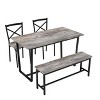 NicBex 4/6-Piece Industrial Style Dining Table Set & Backrest Chairs for Kitchen,Restaurant,Modern Dinette Set with Metal Frame Bench - 3 of 4