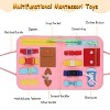 iMountek"Kids Busy Board Sensory Activity Toy - Montessori Learning Toy for Toddlers & Preschoolers"NavyBlueDarkBlue&Pink - 3 of 4