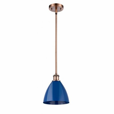 Plymouth Dome - 1 Light Stem Hung Pendant In Industrial Style-9.25 Inches Tall and 7.5 Inches Wide