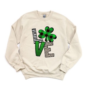 Simply Sage Market Women's Graphic Sweatshirt Love Shamrock St. Patrick's Day - 1 of 3