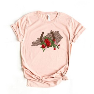 Simply Sage Market Women's Kentucky Horseshoe Roses Short Sleeve Graphic Tee - 1 of 3