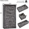Mastgoal 57" Farmhouse Dresser with 7 Drawers, Rustic Wood Closet Storage with Roman Column for Bedroom - 4 of 4