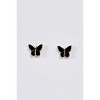 Slickblue Women's Earrings, Small Gold Butterfly Studs with Black Accent Detail, Stylish Design, 0.5", Alloy - 3 of 4
