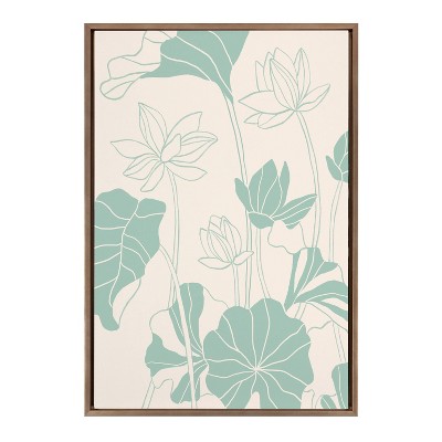 23" x 33" Sylvie Lotus Garden by Kasey Free Framed Wall Canvas Gold - Kate & Laurel All Things Decor