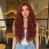 Jessie's Wig Long Curly Wave Wig Red Brown Heat Resistant Synthetic Hair Wigs For Women 28 Inch - 2 of 4