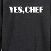 Women's - Instant Message - Yes Chef Diner Font Lightweight French Terry Wide Neck Long Sleeve Graphic Shirt - 2 of 4