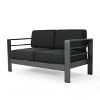 Christopher Knight Home Cape Coral Outdoor Loveseat - Aluminum Gray/Dark Gray - 4 of 4