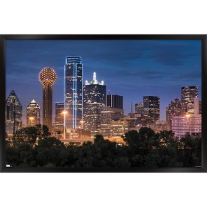 Trends International Texas - Dallas Skyline Framed Wall Poster Prints - 1 of 4