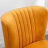Velvet Contemporary Accent Chair with Thick Foam Cushion and Rubberwood Legs - 2 of 4