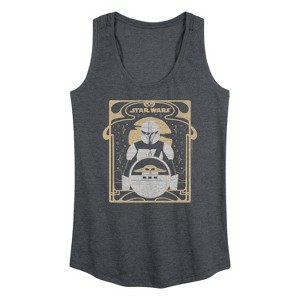 Women's - Star Wars - The Mandalorian Mando Celestial Graphic Racerback Tank - 1 of 4