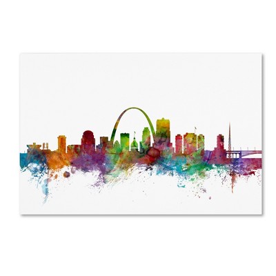 Colorful St. Louis Missouri Skyline Canvas Print, 12" x 19"