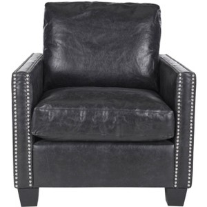 Horace Club Chair - MCR4736A - Antique Black - Safavieh - 1 of 4
