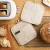 KITCHENAID Gourmet Series Gridlines Pot Holders 2-Pack Set, Heat Resistant up to 600°F, Soft Silicone Grip, Magnetic Cuff, Milkshake Tan, 8"x8" - 2 of 4