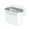 SEVOBAL Stainless Steel Hanging Trash Can 1Gal Kitchen Compost Bin for Counter Top, Under Sink Wall Mount, Small Garbage Can, White, 6"*9.25"*10.25" - 3 of 4