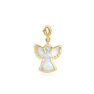 Ross-Simons Mother-Of-Pearl Angel Charm in 18kt Gold Over Sterling - 1 of 4