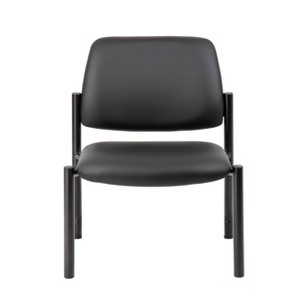 400lbs Weight Capacity Guest Chair Antimicrobial Black - Boss Office Products: Sturdy, Easy Clean, Armless - 1 of 4