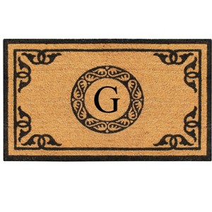 A1HC Natural Coir Door Mat 24x39, Anti-Shed Treated Durable Doormat for Outdoor Entrance Monogrammed - 1 of 4