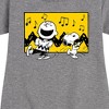 - Peanuts - Charlie And Snoopy Dance Time Graphic Short Sleeve Fleece Dress - 2 of 4