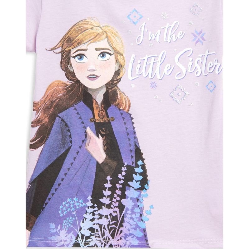 Disney Frozen Anna Little Girls Graphic T-Shirt Purple , 5 of 8