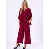 INSPIRE CHIC Women's Chiffon Sleeve Top Wide Legs Pants 2 Pieces Sets - 3 of 4