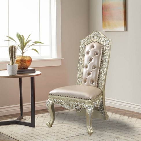 Vanaheim - Side Chair (Set of 2) - Beige PU & Antique White Finish