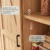 SinCiDo 72″ Tall Farmhouse Bookshelf, 32" Wide Wooden Bookcase with Sliding Barn Door & Adjustable Shelves, Natural Oak - 2 of 4