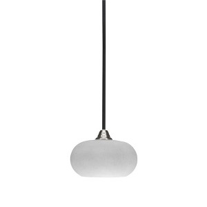 Toltec Lighting Paramount 1 - Light Pendant in  Matte Black/Brushed Nickel with 10" White Muslin Shade - 1 of 1