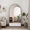 VYNXARIA 66" x35" Iron Arch Retro Full Length Mirror With Supporting Feet, For Living Room, Bedroom (Silver) - 2 of 4