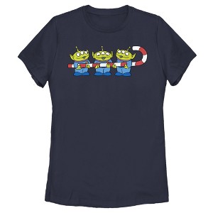 Women's Toy Story Little Green Men Candy Cane T-Shirt - 1 of 4