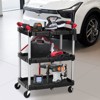 Aluminum Portable Folding Service Cart with Wheels, Rubber-lined Handle for Home, Office, Patio, BBQ - 4 of 4
