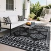 EcoSummer 108 × 216 in Waterproof Outdoor Rug, Geometric Print Washable Patio Carpet, Foldable for Deck Balcony Camping - 2 of 4