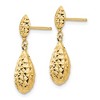 Black Bow Jewelry Diamond Cut Puffed Teardrop Dangle Earrings 14k Yellow Gold - 2 of 4
