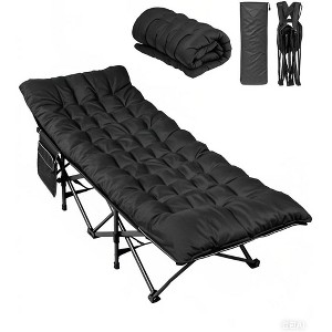 Sportneer 1200D Double Layer Oxford Camping Cots for Adults, Folding Cots for Sleeping with Mattress, Outdoor Folding Bed with Carry Bag - 1 of 4