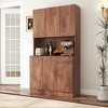 TIRAMISUBEST 71" Tall Wardrobe & Kitchen Cabinet - Mobile Storage with Locking Wheels & Adjustable Shelf | Dual-Use Space Saver - 2 of 4