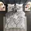6 Pcs Gorgeous Damask Print Cotton Duvet Set, All Season Cozy Home Textile fits Lux Bedroom Decor - 3 of 4