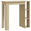 vidaXL Bar Table with Shelf Sonoma Oak 40.2 in.x19.7 in.x40.7 in. Engineered Wood - 2 of 4