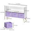 NicBex Modern Kids Bookshelf with 3 Collapsible Fabric Drawers, Children's Book Display, Toy Storage Cabinet Organizer,Safety-Buckled Storage Bookcase - 3 of 4