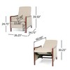 Mid Century Modern Fabric Channel Stitch Wood Pushback Recliner Chair,CENGHU Accent Chair for Living,Sofa Chair - 4 of 4
