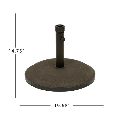 55 lb Brown and Black Concrete and Iron Patio Umbrella Base