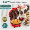 YASHE Mini Waffle Maker, 550W Waffle Iron, Ready Indicator Light, Cool Touch Handle, Non Stick Coating, Compact Size - 2 of 4