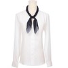 INSPIRE CHIC Women's Pleated Chiffon Contrast Color Trim Semi Sheer Stretchy Gauze Neck Scarves 1Pc - 2 of 4