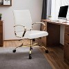 LeisureMod Benmar Leather Office Chair with Gold Accents, Adjustable Height, Swivel Base, Ergonomic Design for Home Office, Study, or Workspace - 2 of 4