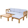 YOOCOZZ Wood Patio 5-Piece Sectional Sofa Seating Set with Cushions - 4 of 4