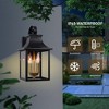 LamQee Large Outdoor Wall Lantern Lights with Dusk to Dawn Sensor, 2-Light Black Exterior Lighting Fixtures with Gold Candle - 3 of 4