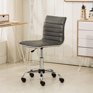 TiramisuBest Chromel Adjustable Grey Faux Leather Office Chair - 1 of 4