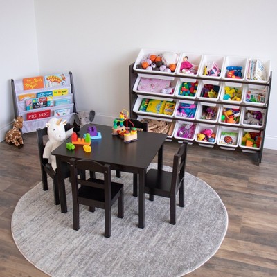 Espresso Extra Large Kids' Toy Storage Organizer with 20 Bins