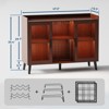 47" Coffee Bar Cabinet with Wine Rack, Wooden Sideboard Buffet Cabinet, 4 Tier Wine Bar Cabinet with Glass Door for Living Room, Kitchen - 3 of 4